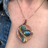 Amazonite and Crystal Pair Necklace