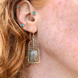 Labradorite Window Earrings