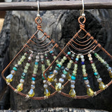 Peridot Fan Copper Earrings E78740