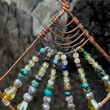 Peridot Fan Copper Earrings E78740