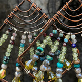 Peridot Fan Copper Earrings E78740