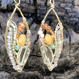 Gemstone Stain Glass Earrings