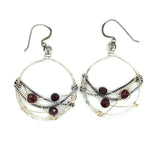 Garnet Hoop Earrings E81242